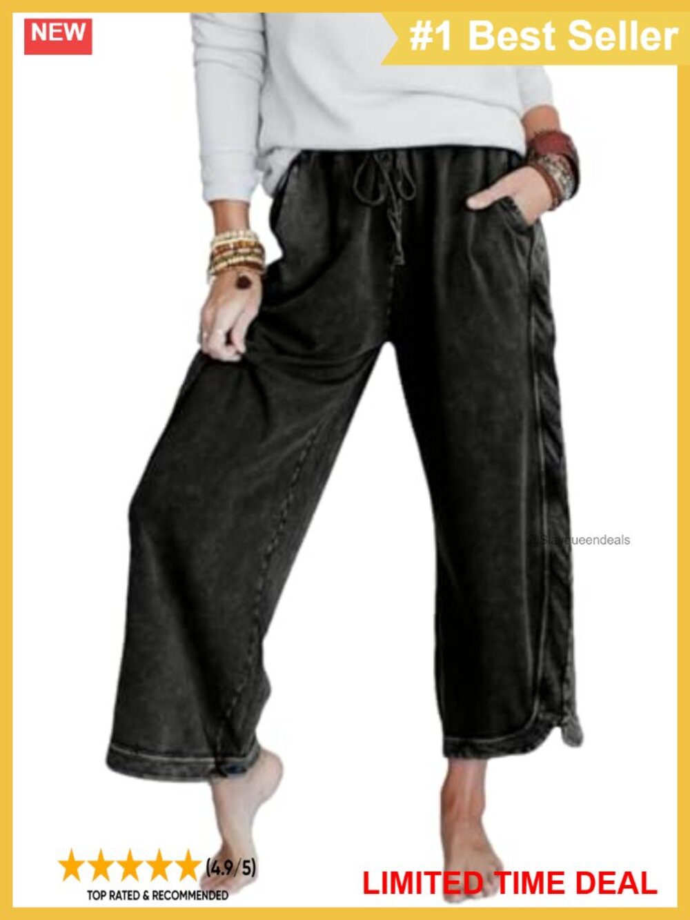 Acid Wash Wide Leg Drawstring Sweatpants Piping Y2K Lounge